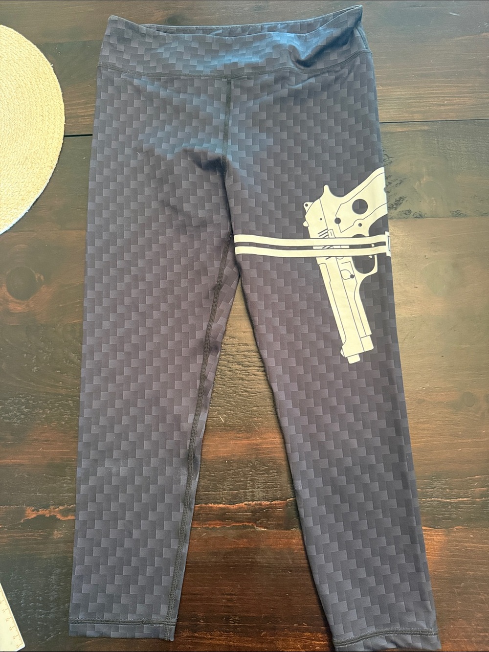 Constantly Varied Gear Black Leggings with Cream Gun Accent